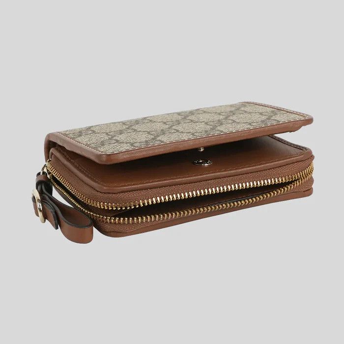 Gucci o1B3y1r0526 Size: OS / Zip Wallet in Beige Ebony Size ONE SIZE - 4 Thumbnail