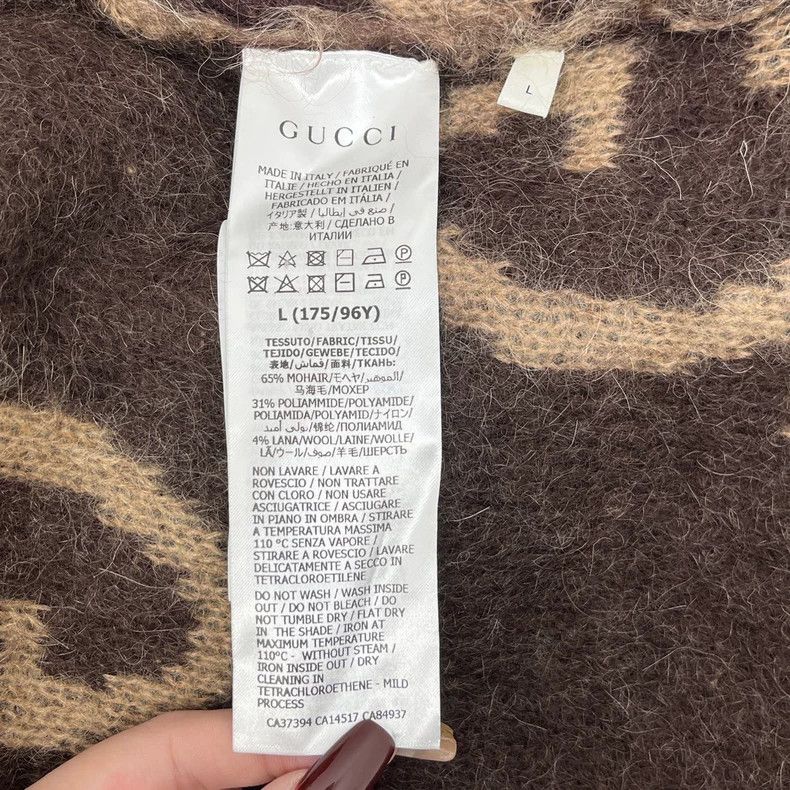 Gucci Gucci Coffee-colored classic logo horsehair sweater 2502-Ne Size US L / EU 52-54 / 3 - 6 Thumbnail