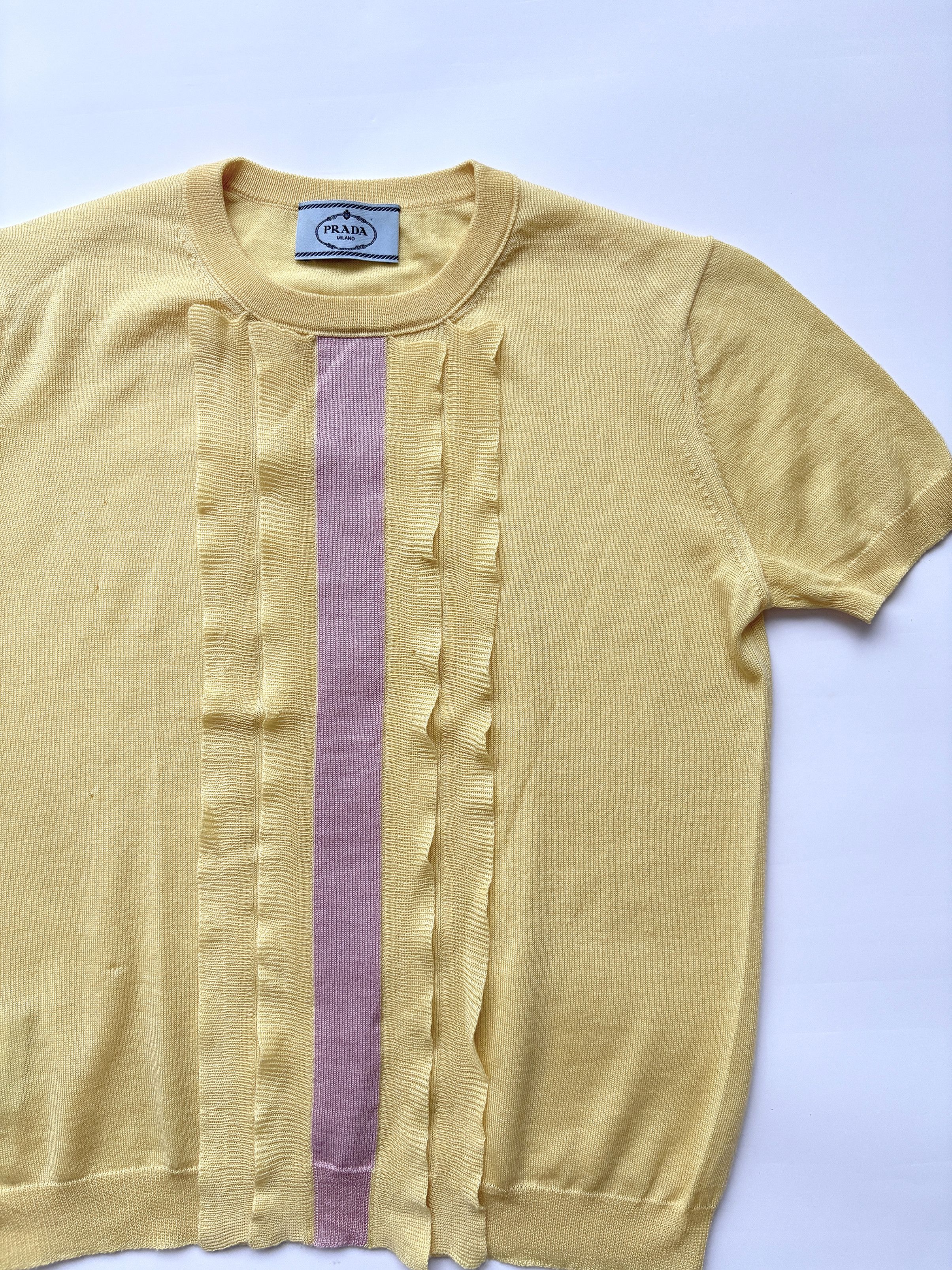 Prada ⚡️QUICK SALE⚡️ 2016 Prada Yellow Wool/Silk Knit Top Size M / US 6-8 / IT 42-44 - 9 Thumbnail