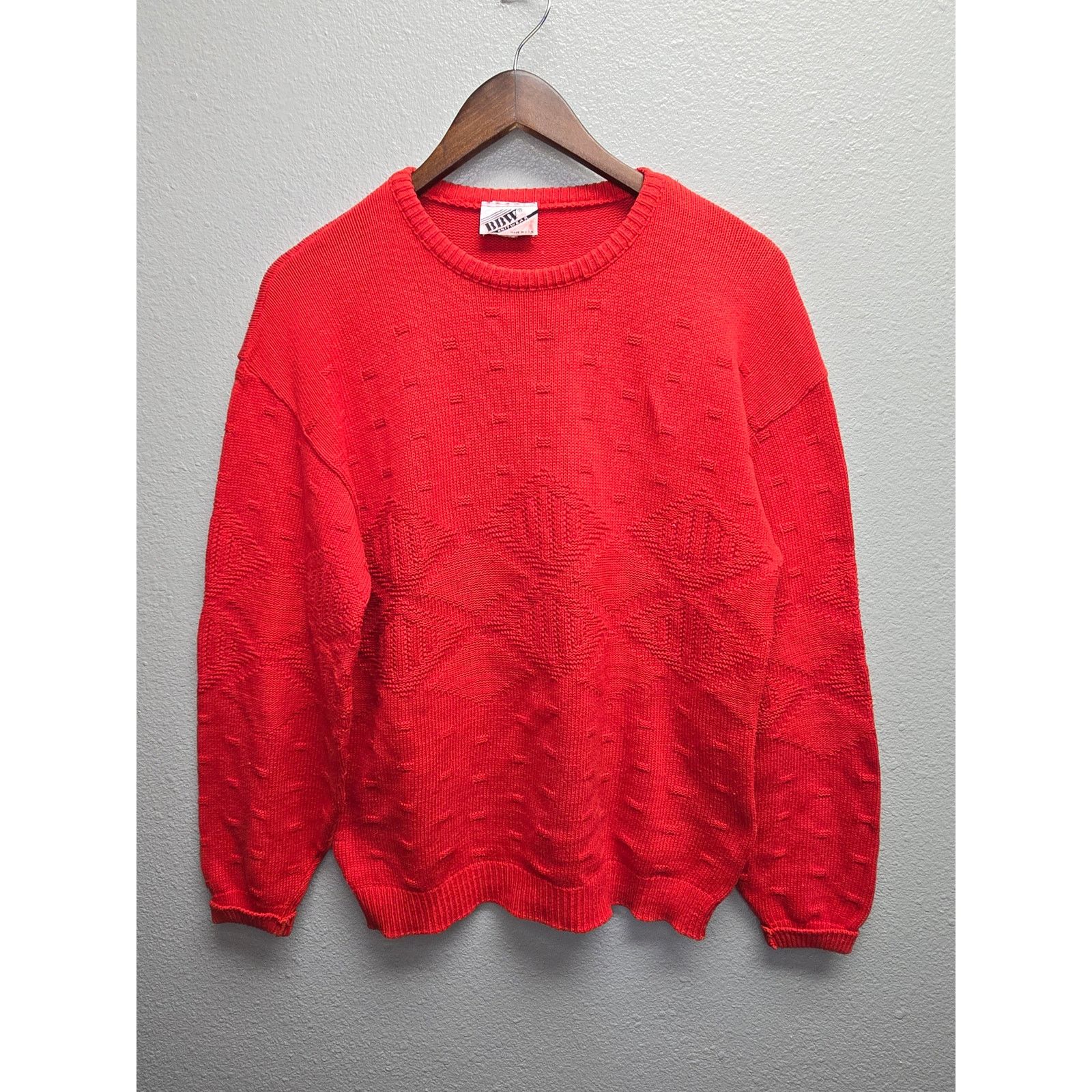 Vintage Vintage Red Knitwear Sweater BBW Red Diamond Pattern 80s VTG Size M / US 6-8 / IT 42-44 - 1 Thumbnail