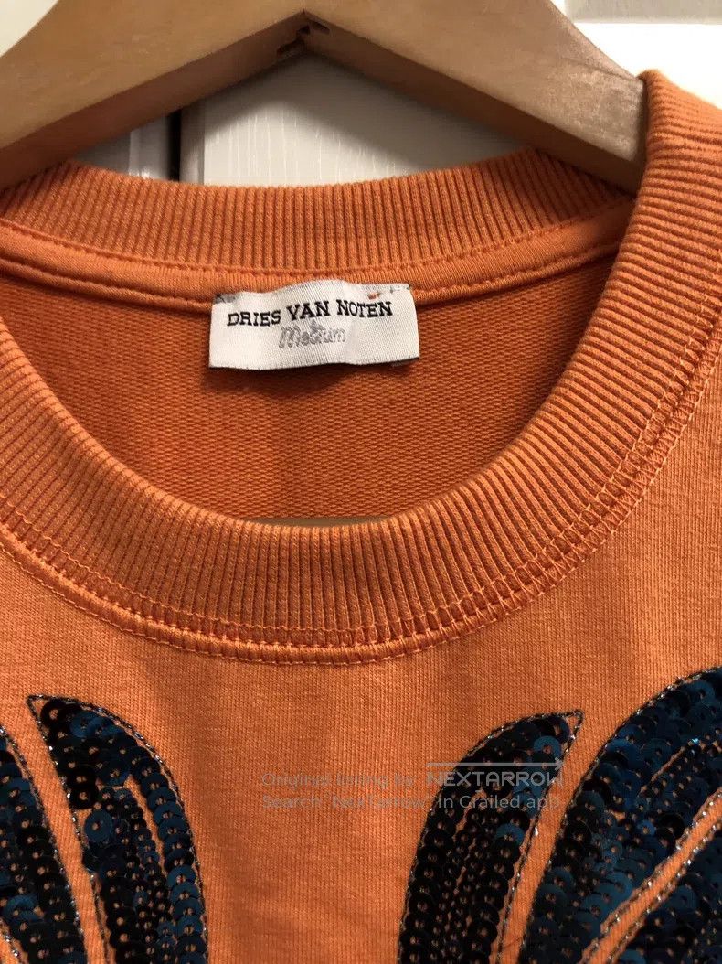 Dries Van Noten Dries Van Noten Orange Sequin Wing Hoodie Size M / US 6-8 / IT 42-44 - 3 Thumbnail