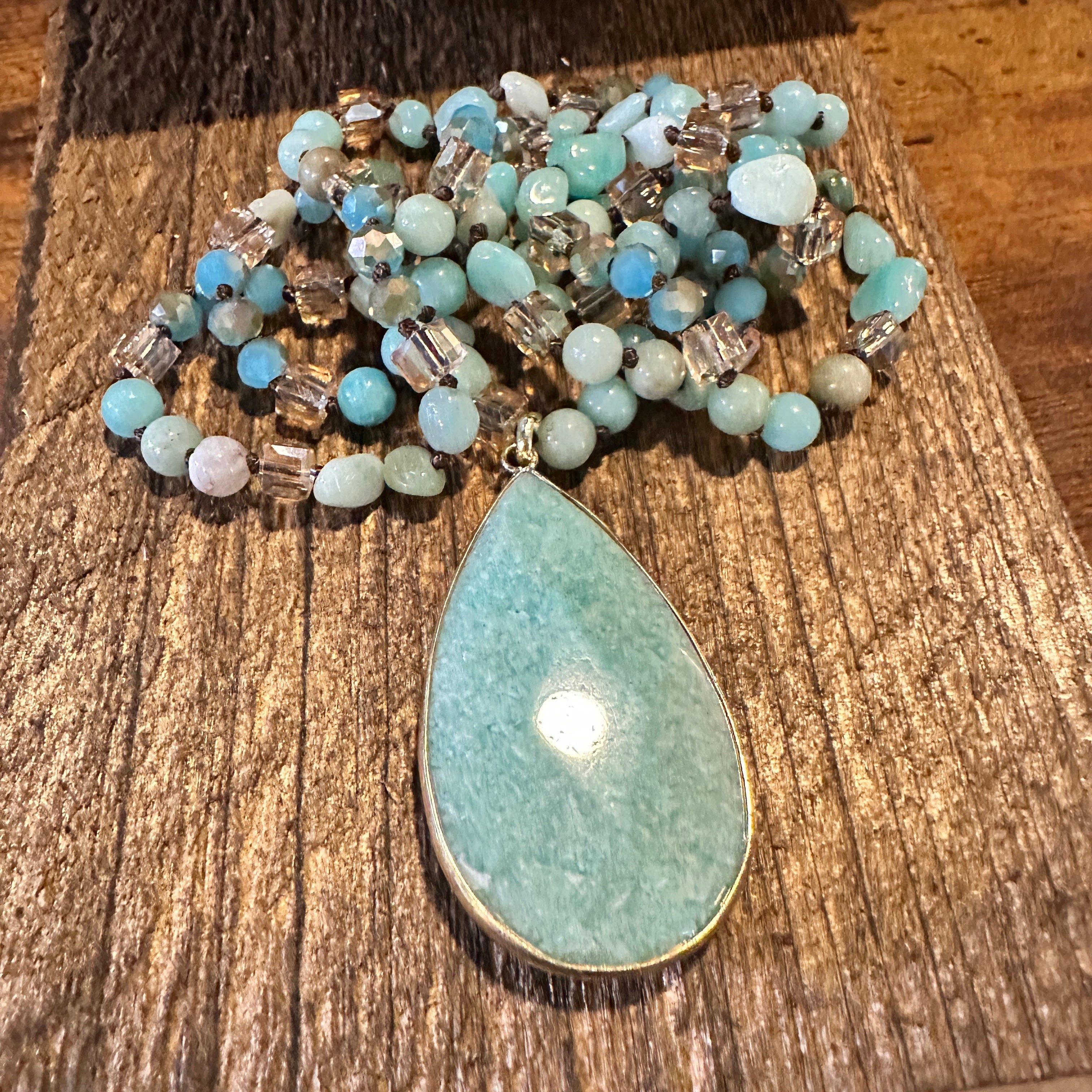Other Bohemian Natural Green Pendant Necklace with Rock Crystal Be Size ONE SIZE - 6 Thumbnail