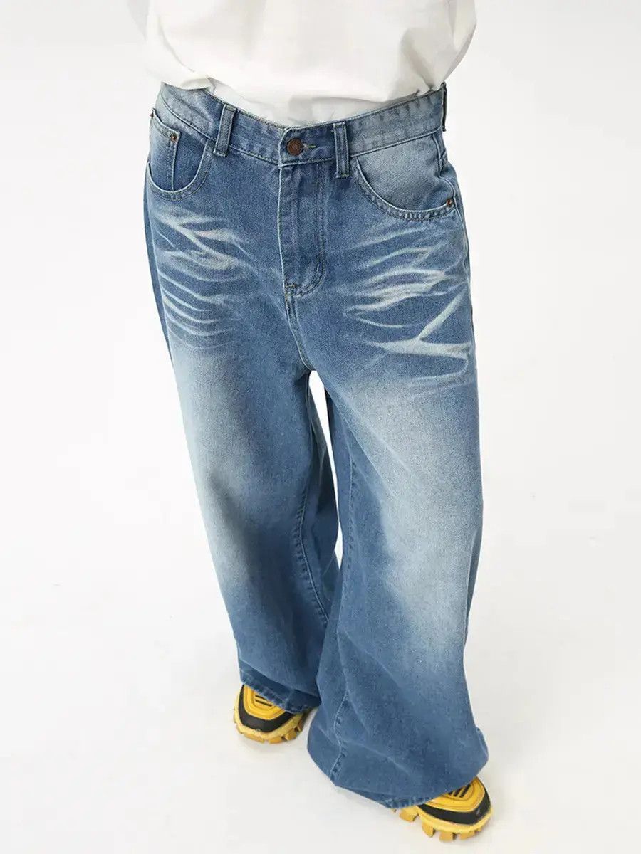 Japanese Brand Retro loose high street wide leg jeans Size US 32 / EU 48 - 2 Thumbnail