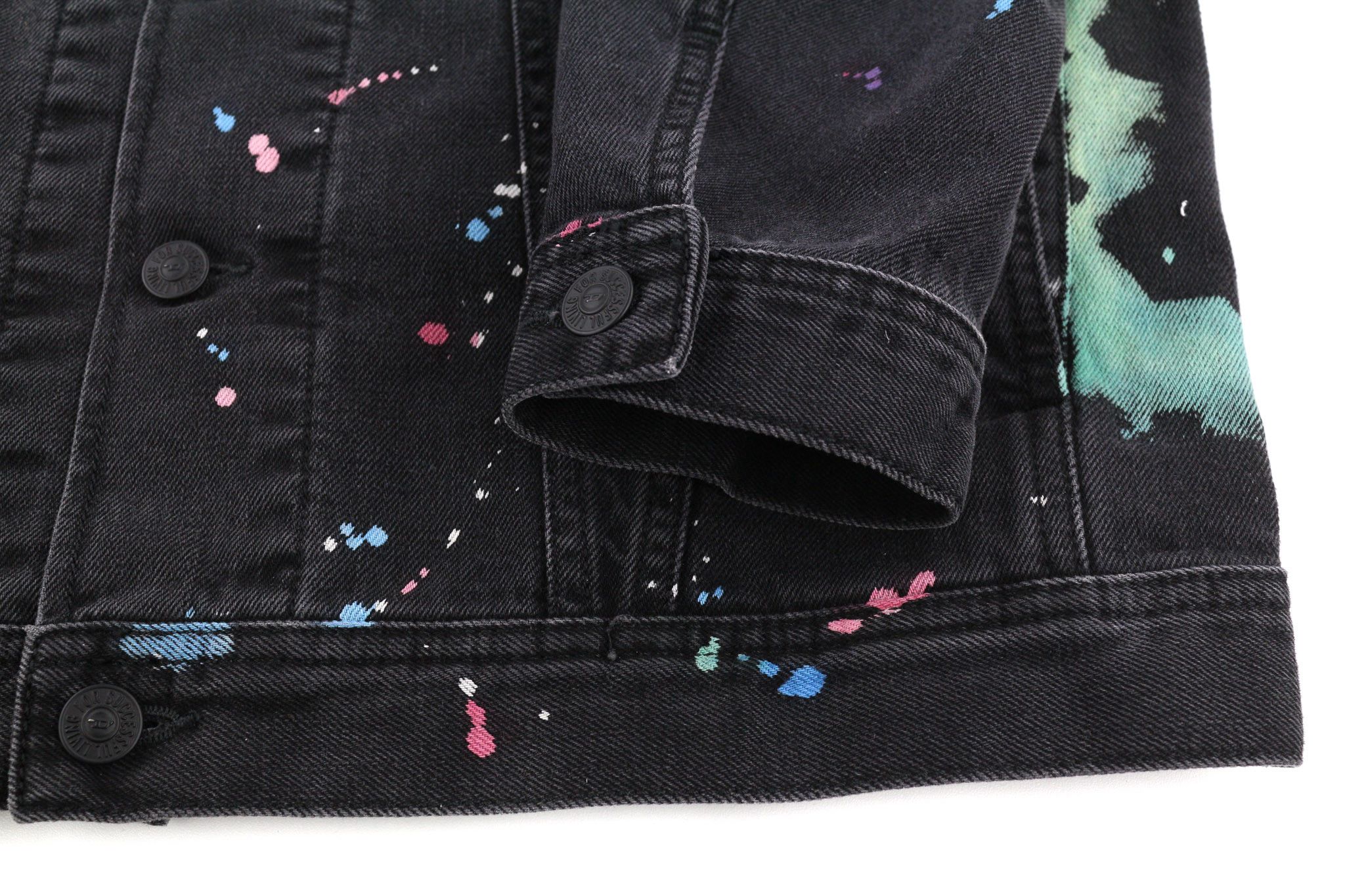 Diesel NHILL-C-SP M Black Denim Trucker Polo Neck Jacket 81751 Size US M / EU 48-50 / 2 - 5 Thumbnail