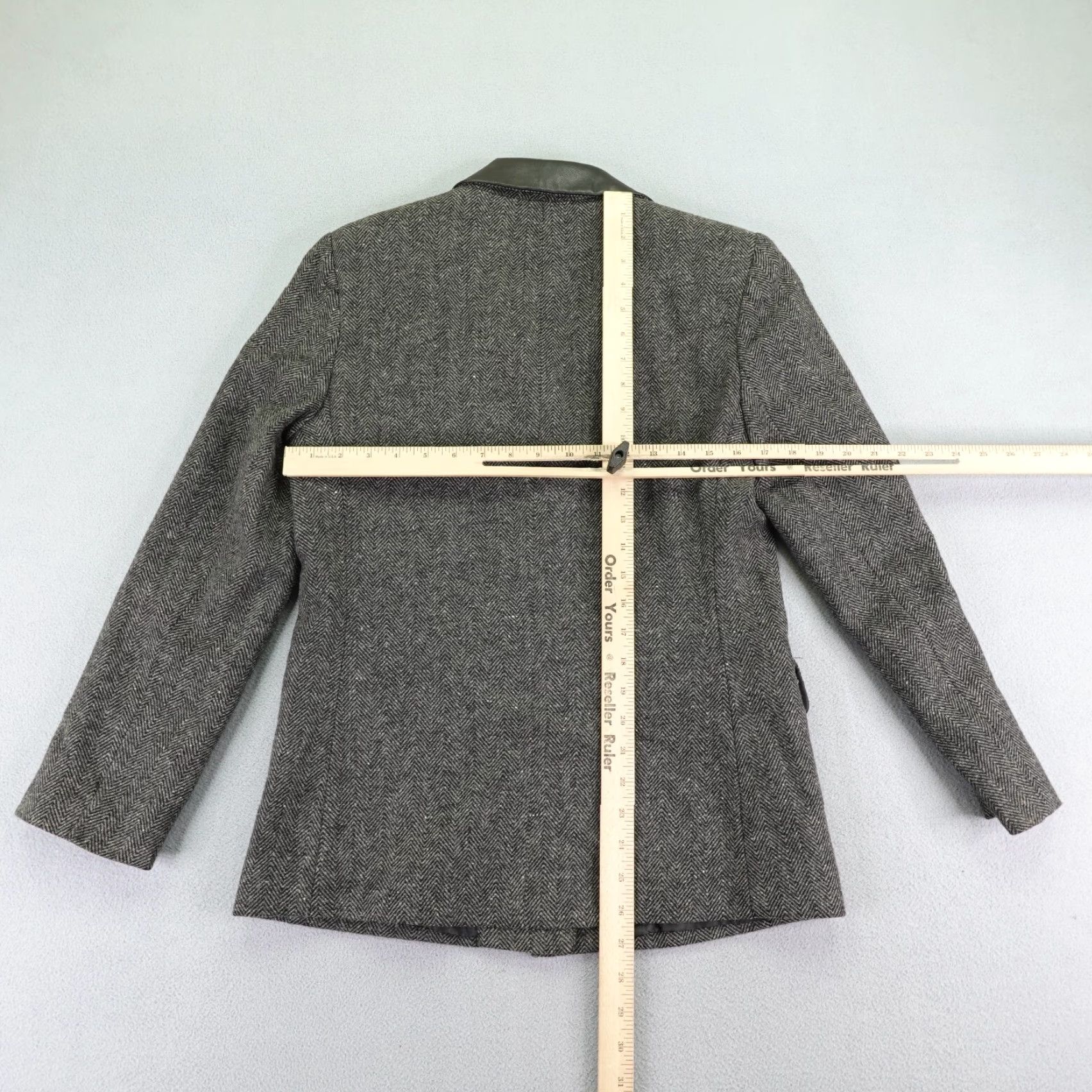 Sandro Sandro Jacket Blazer Womens 8 Gray Herringbone Wool Lined Button Up Overcoat Jacket Blazer Size M / US 6-8 / IT 42-44 - 4 Thumbnail