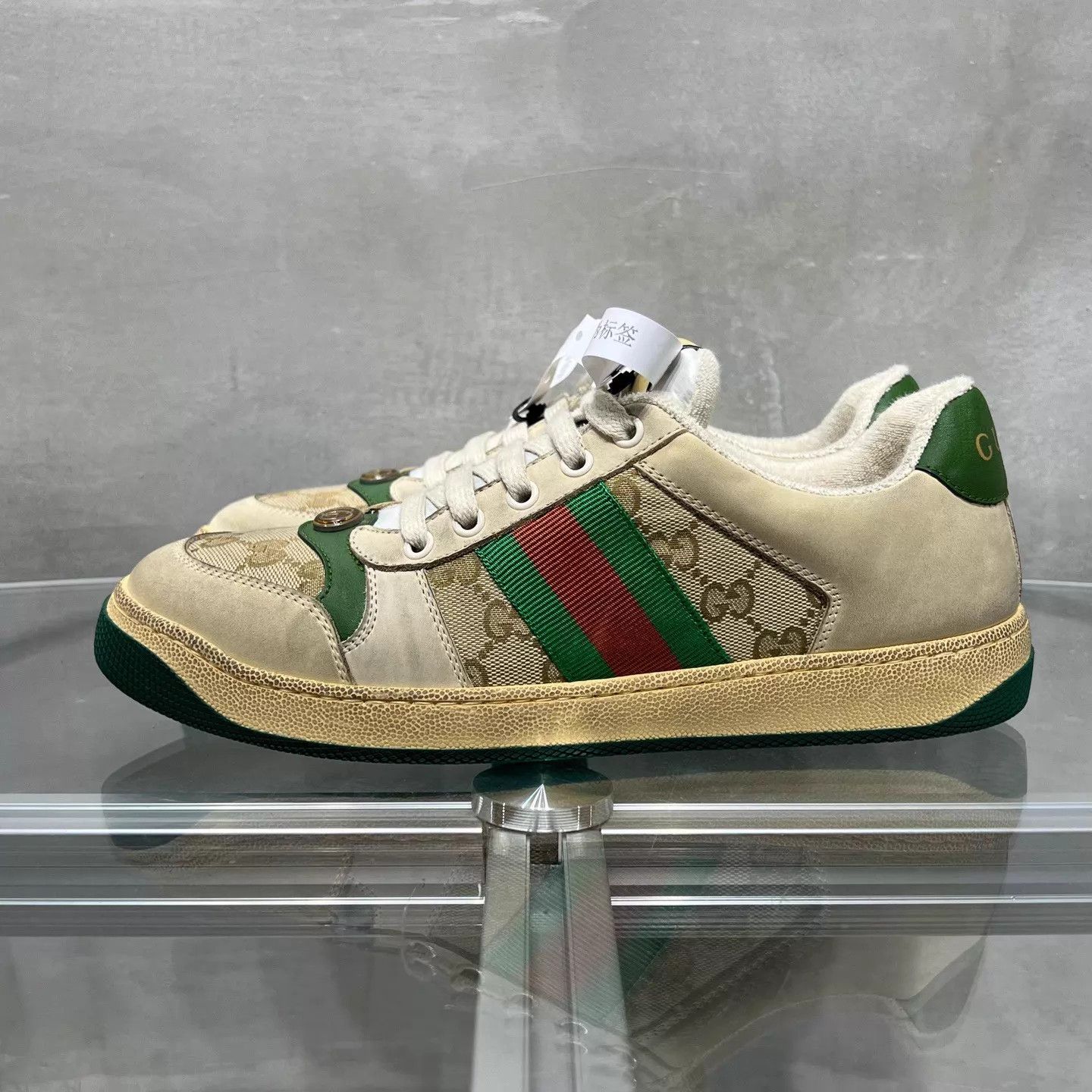 Gucci Gucci Ace Distressed GG Monogram Sneaker EU39 Size US 8.5 / IT 38.5 - 3 Thumbnail