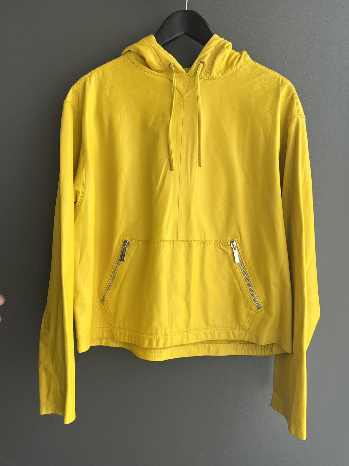 Bottega Veneta Leather Anorack Hooded Jacket