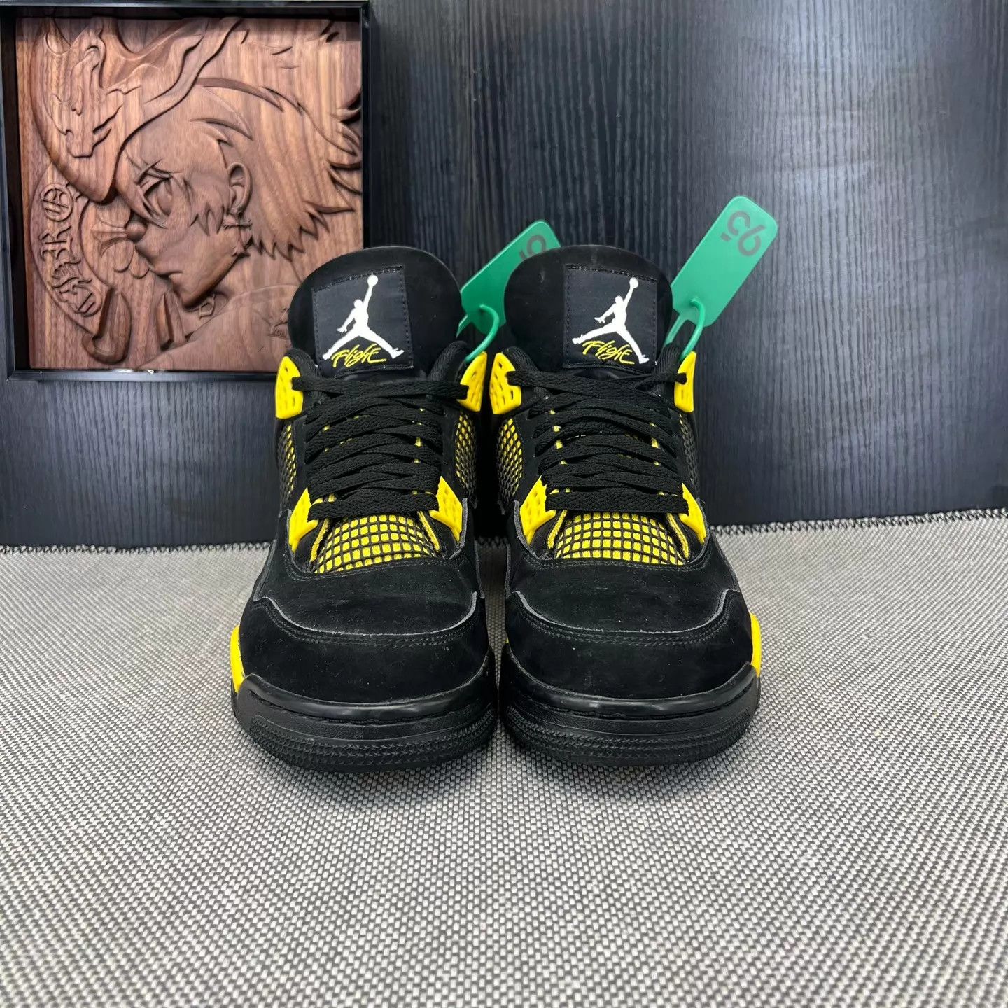 Nike Air Jordan 4 'Raijin' Black Yellow 45 Size US 11 / EU 44 - 3 Thumbnail