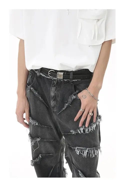CPO Raw edge wide-leg jeans with retro design Size US 32 / EU 48 - 7 Thumbnail