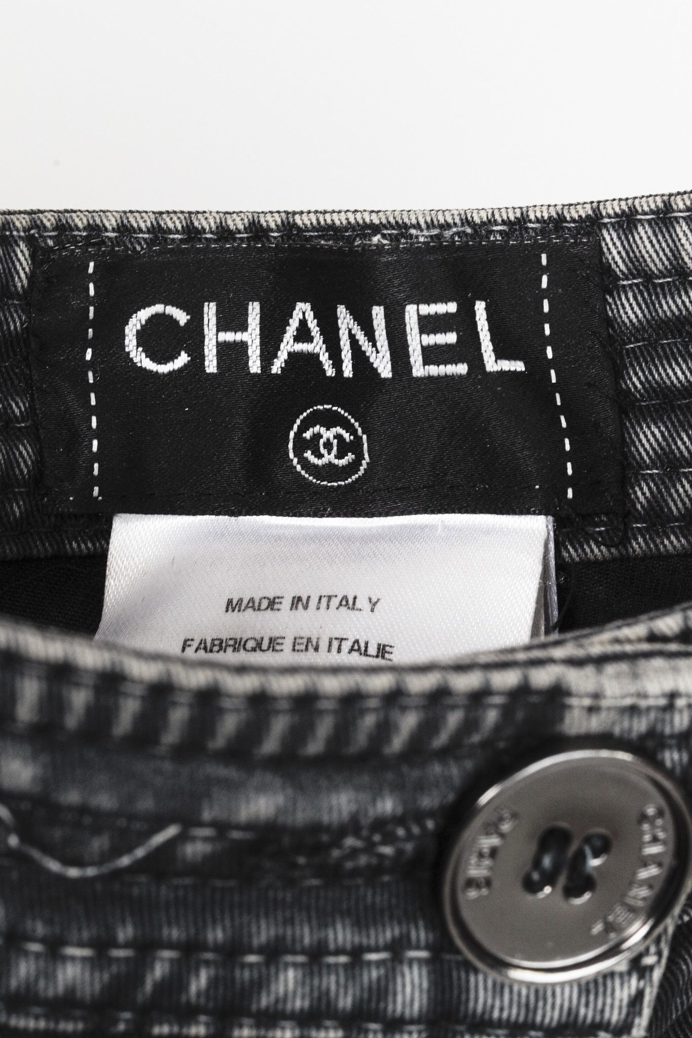 Chanel Chanel Black Grey Wrinkled "Distressed" Finish Bootcut Jeans Size 27" / US 4 / IT 40 - 4 Thumbnail
