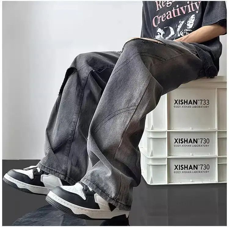 Japanese Brand Retro washed casual distressed jeans Size US 32 / EU 48 - 6 Thumbnail