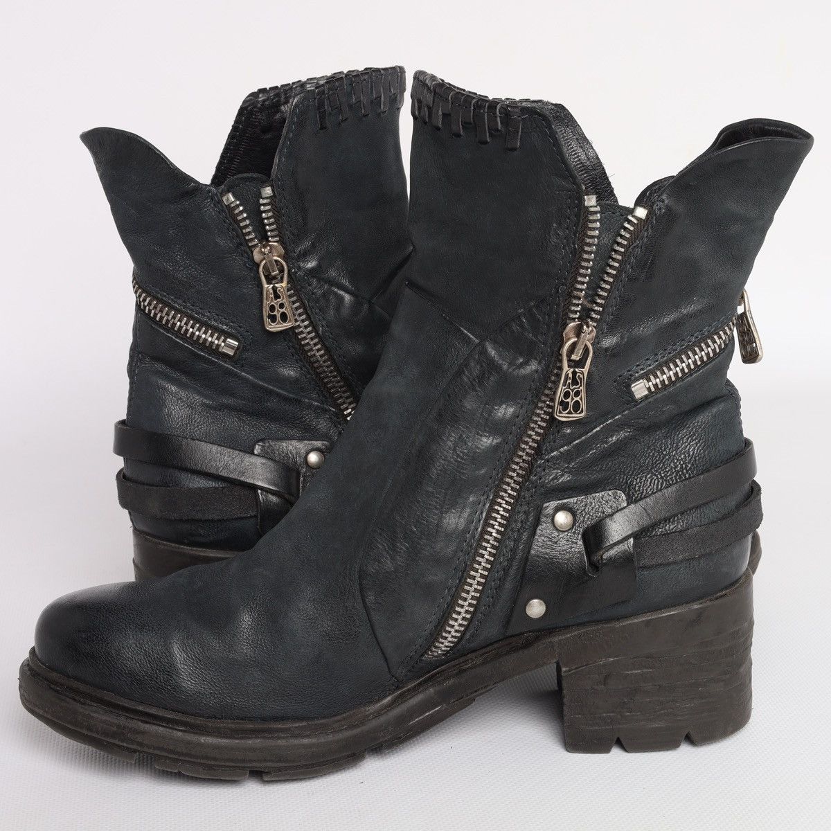 A.S.98 A.S.98 Airstep As98 Avantgarde Leather Zip Boots Shoes Grey Size US 7 / IT 37 - 13 Thumbnail