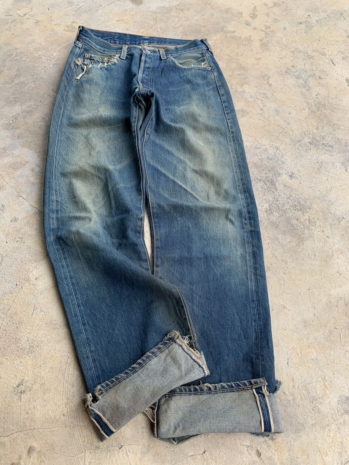 Levi's × Vintage Big E Vintage Levi’s 501 Redline Jeans Selvedge Distressed Size US 29 - 6 Thumbnail