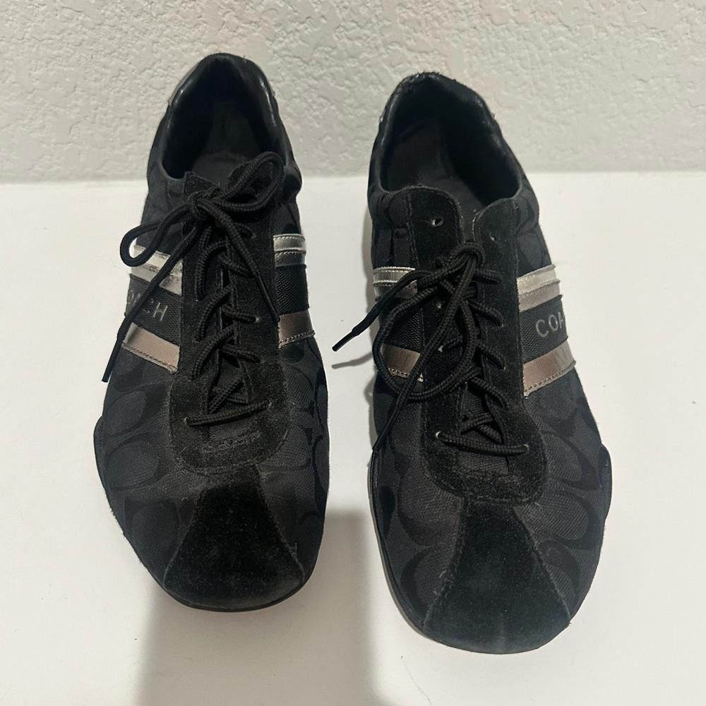 Coach Coach Jayme Sneaker Signature Black Canvas Silver Leather 10 Size US 10 / IT 40 - 2 Thumbnail