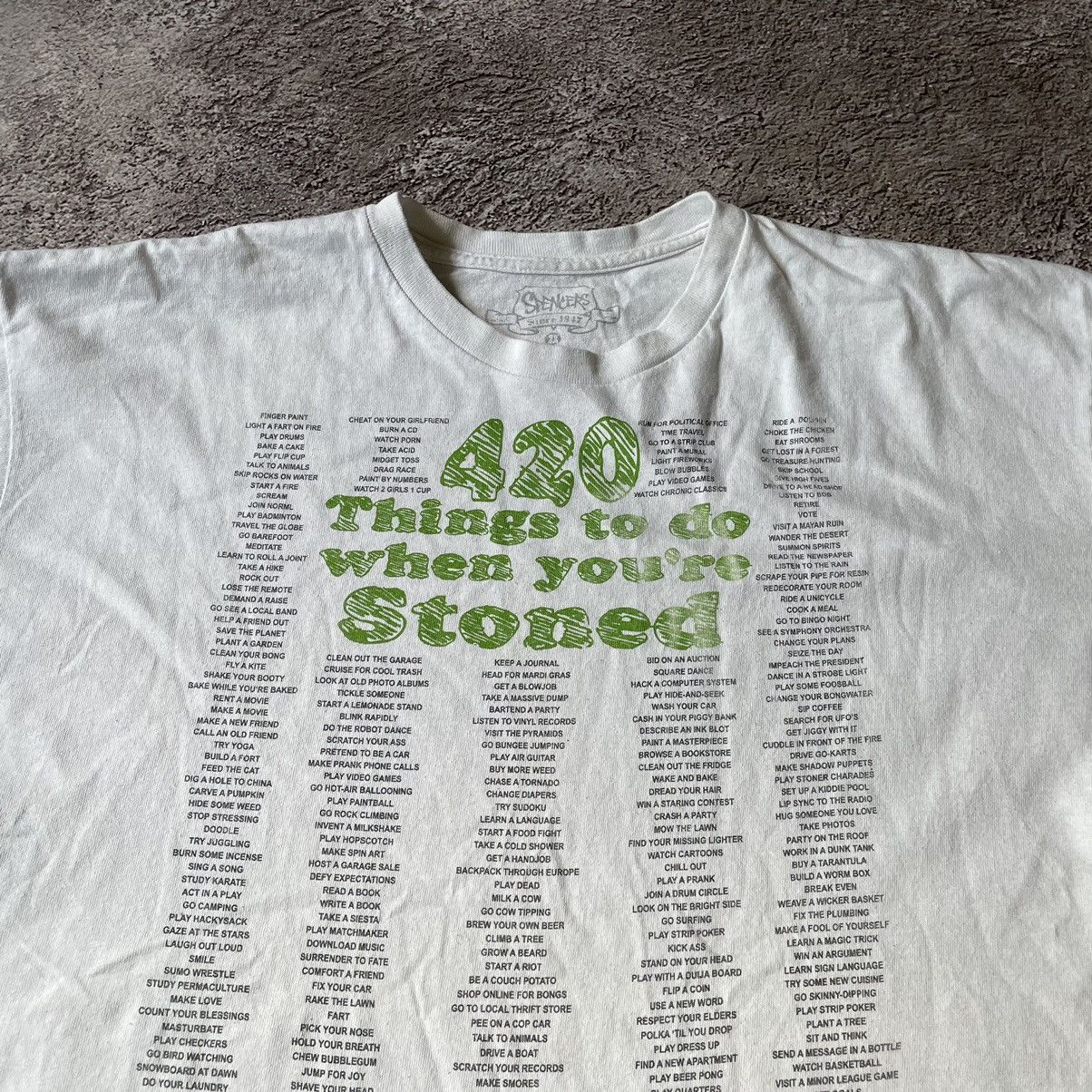 Vintage Vintage Y2K Sun Faded 420 Graphic Tee Cream Oversized XXL Size US XXL / EU 58 / 5 - 5 Thumbnail