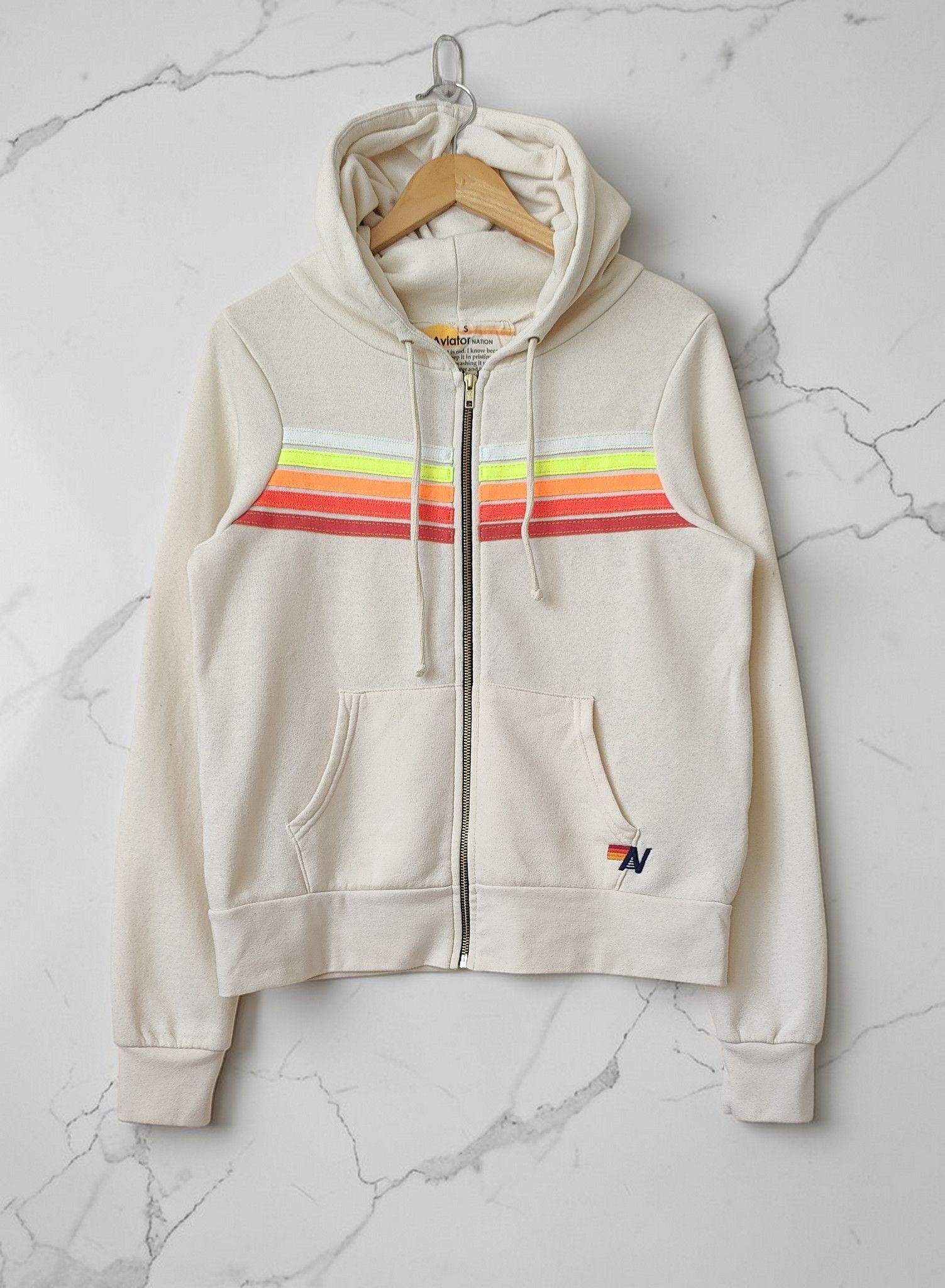 Aviator Nation Aviator Nation Striped Zip Sweatshirt Hoodie Size US S / EU 44-46 / 1 - 1 Thumbnail