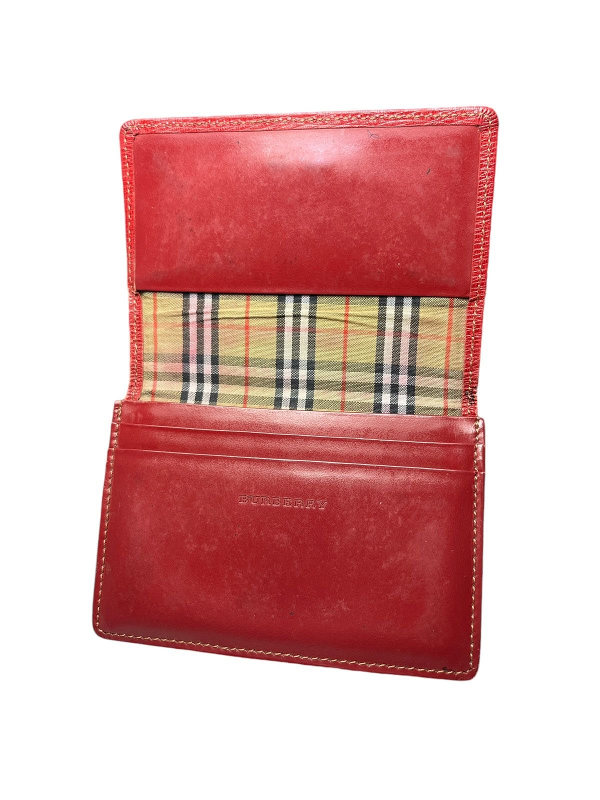 Burberry Burberry Red Leather Card Holder Size ONE SIZE - 2 Thumbnail