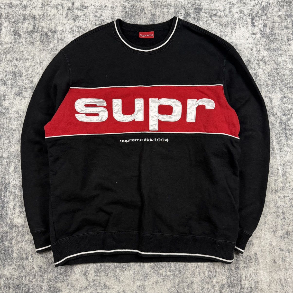 Supreme Supreme FW/19 Piping ‘Black’ Crewneck Size US XL / EU 56 / 4 - 1 Thumbnail
