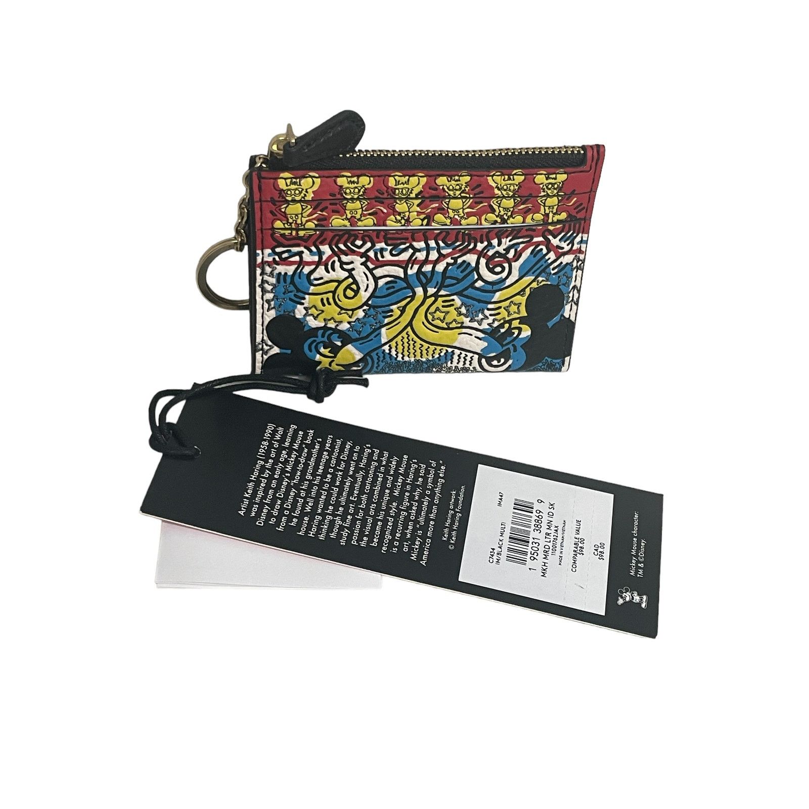 Coach Coach Disney Mickey Mouse X Keith Haring Mini Skinny Id Size ONE SIZE - 2 Thumbnail