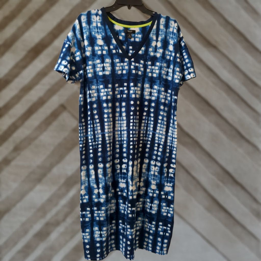 Vintage Vera Wang Simply Maxi Dress Geometric Stretch Blue Womens M Size M / US 6-8 / IT 42-44 - 1 Thumbnail