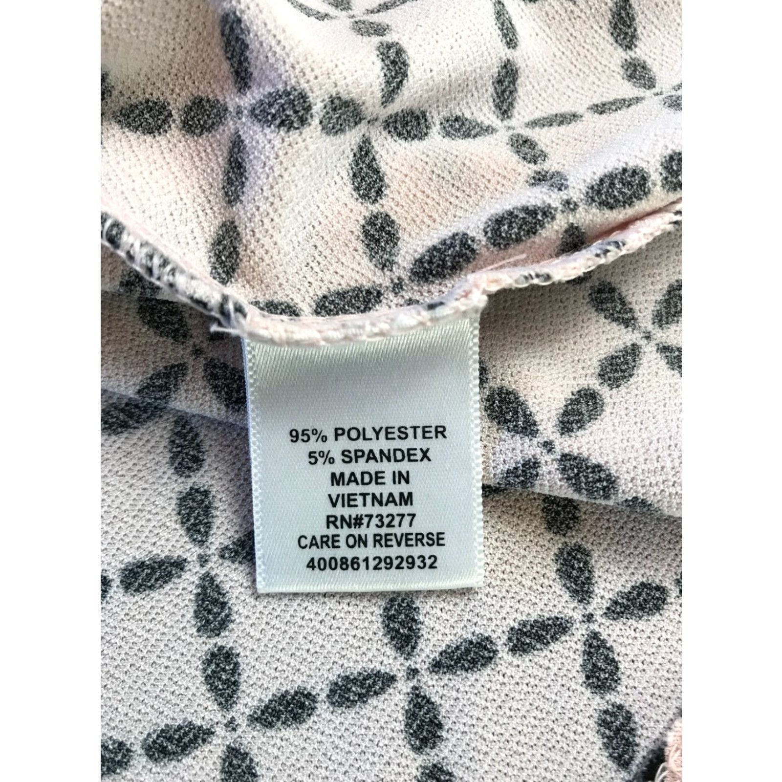 Elie Tahari ELIE Shirt Womens Small Pink Black 3/4 Sleeve Square Print Casual Modern Shirt Womens Size S / US 4 / IT 40 - 7 Thumbnail