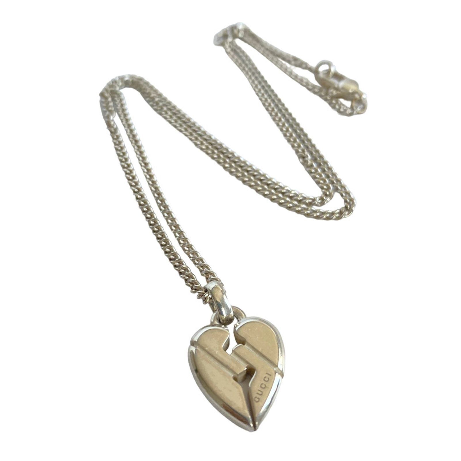Gucci GUCCI Sterling Silver Pendant Necklace 18" Size ONE SIZE - 2 Thumbnail