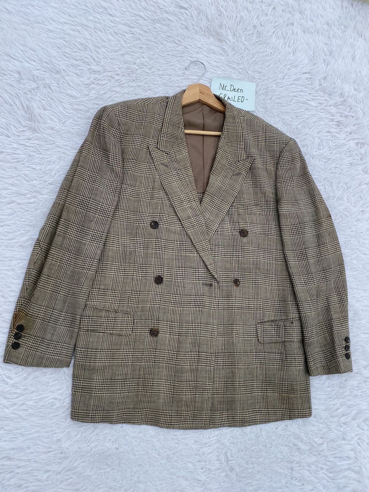 Issey Miyake Rare Vintage Issey Miyake Checkered Brown Blazer Size 38R - 2 Thumbnail