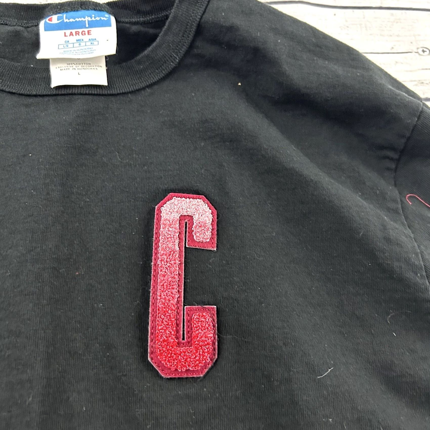 Champion Champion Fuzzy C Logo Long Sleeve T Shirt Mens Large Black Size US L / EU 52-54 / 3 - 3 Thumbnail