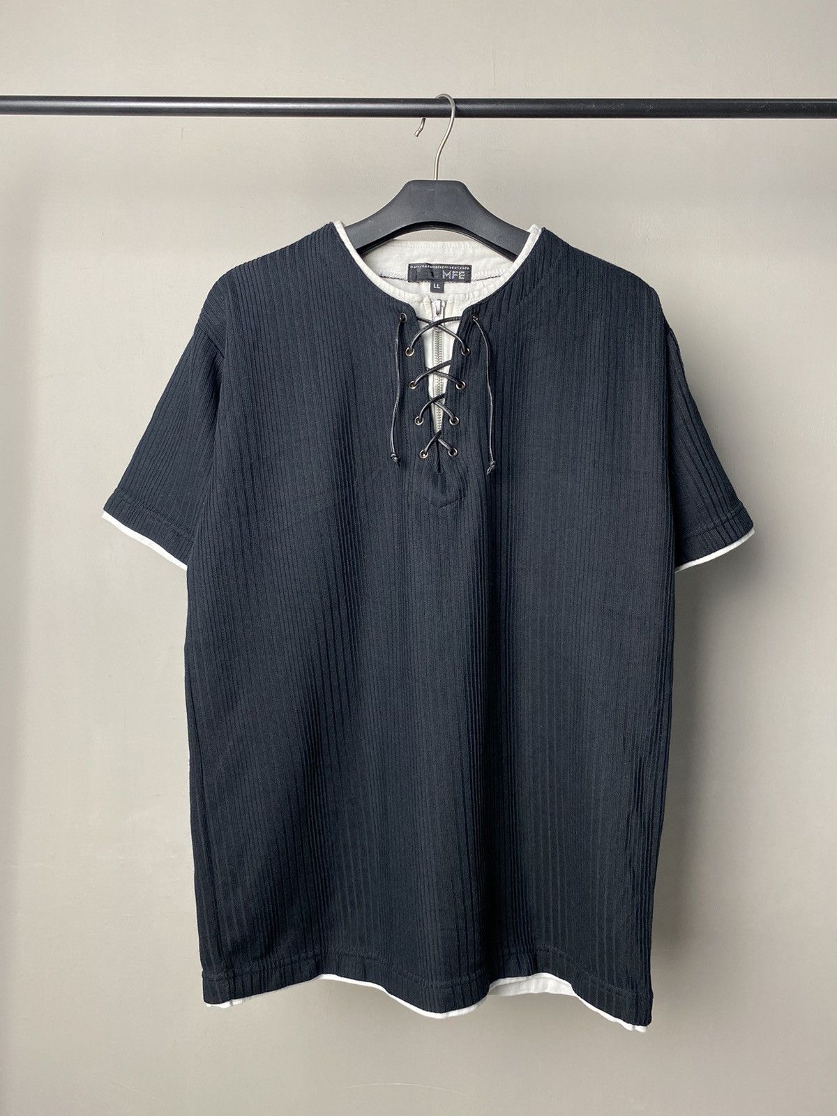 14th Addiction × KMRii × Yasuyuki Ishii MFE Double Layer Laces Up Tshirt Size US M / EU 48-50 / 2 - 1 Thumbnail