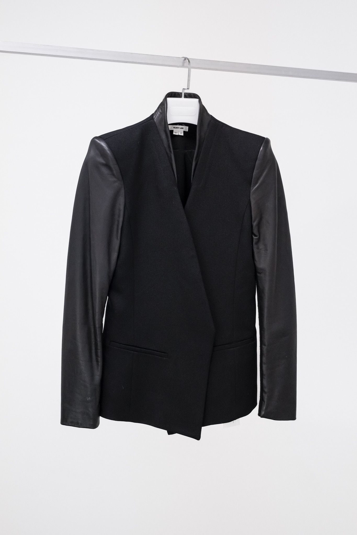 ジャケット・アウター HELMUT LANG asymmetry wool jacket Wool Helmut Lang Asymmetrical Jacket Helmut Lang Asymmetric Black