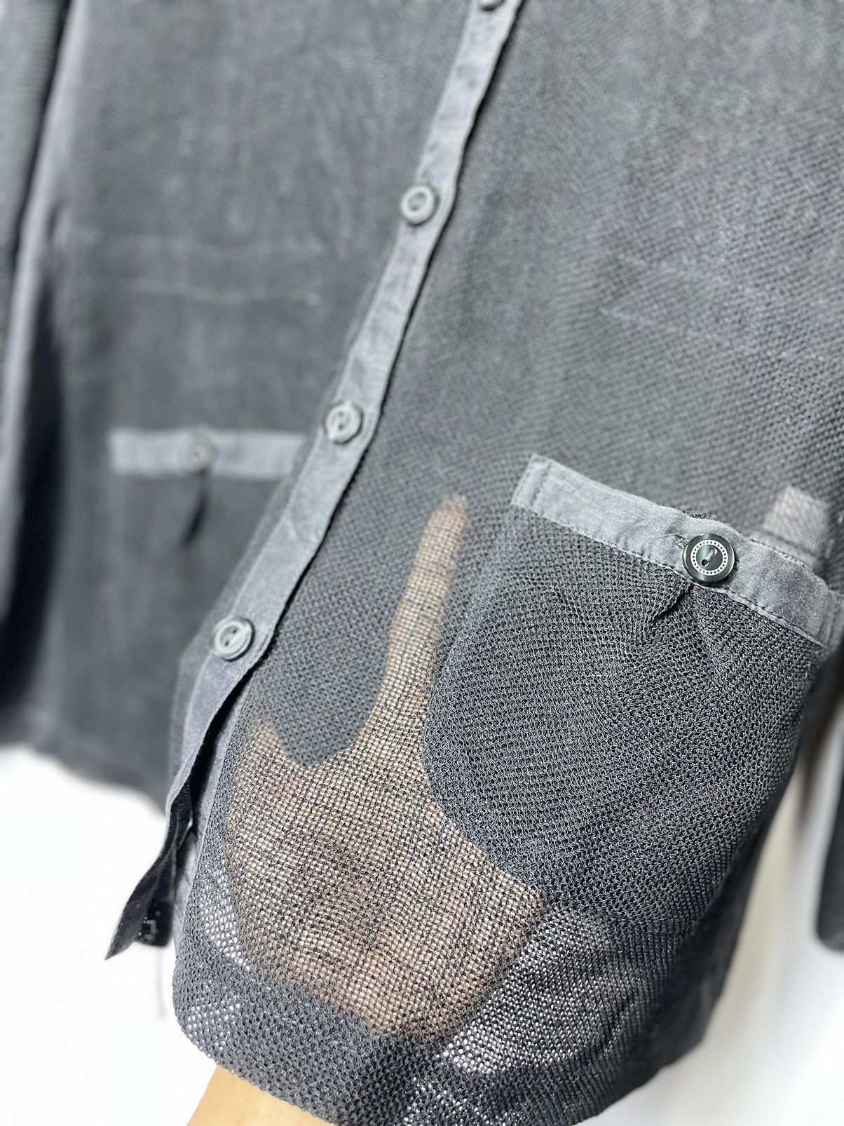 Japane- glitgern Mesh Hoodie button if9was6 style