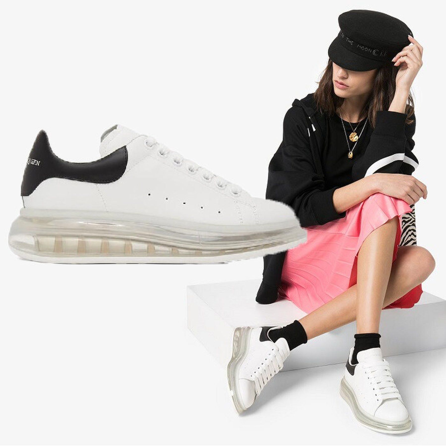 Alexander McQueen ALEXANDER MCQUEEN white clear sole oversize sneakers q Size US 8.5 / IT 38.5 - 1 Thumbnail