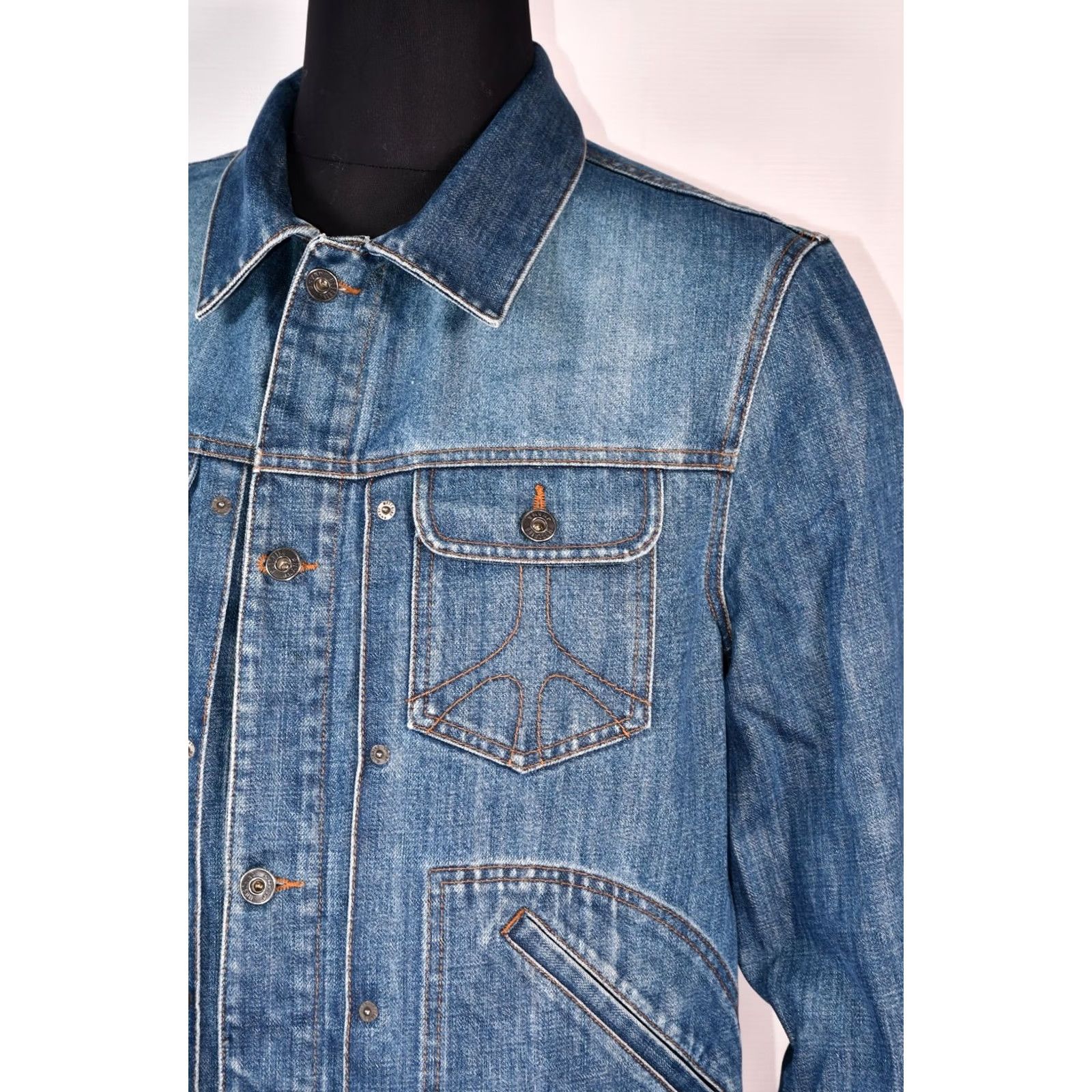 Moschino VINTAGE MOSCHINO Denim Jacket Mens USA 36, Blue, Cotton, 100% Cotton, Button Zip, Solid, Size 36, Made in Italy, Moschino Jacket, Casual Mens Size US XXS / EU 40 - 6 Thumbnail