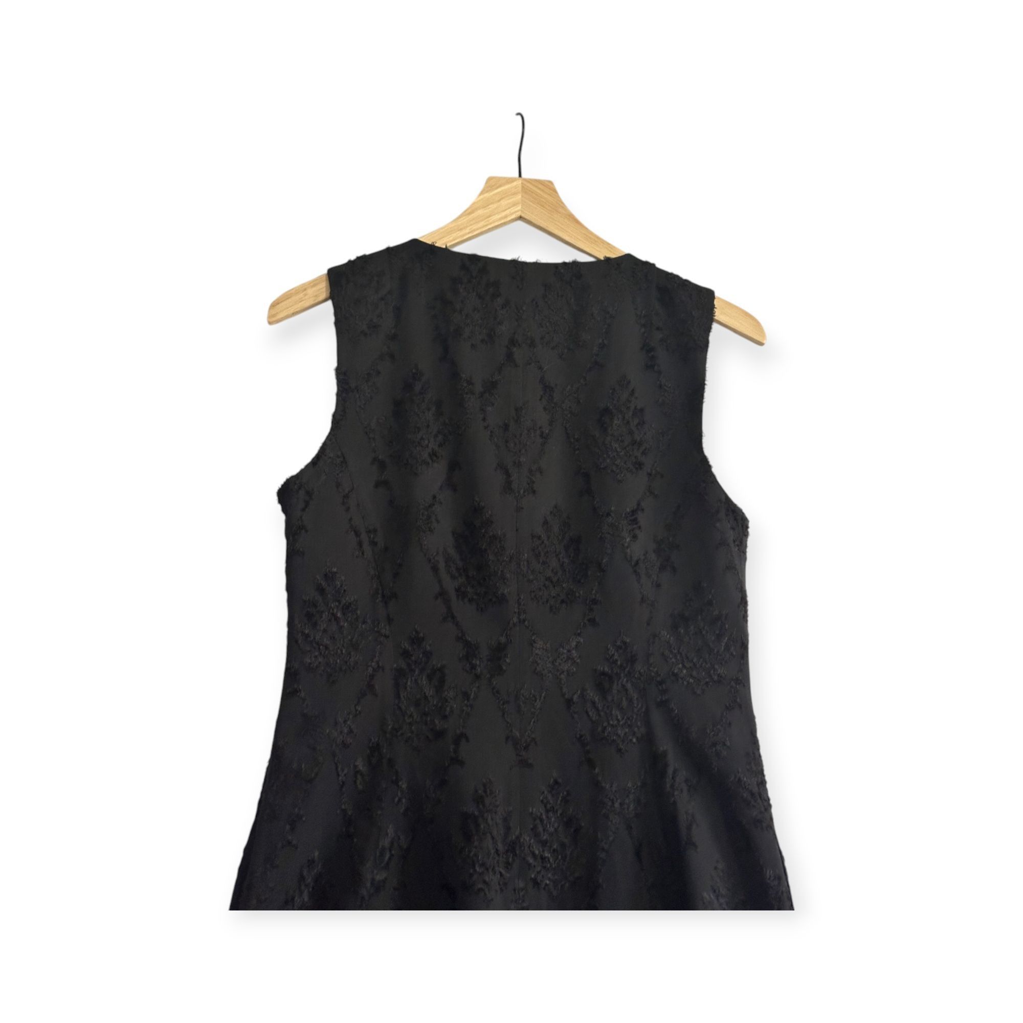 Ulla Johnson Elara Black Textured Midi Dress, Size 6, New wi