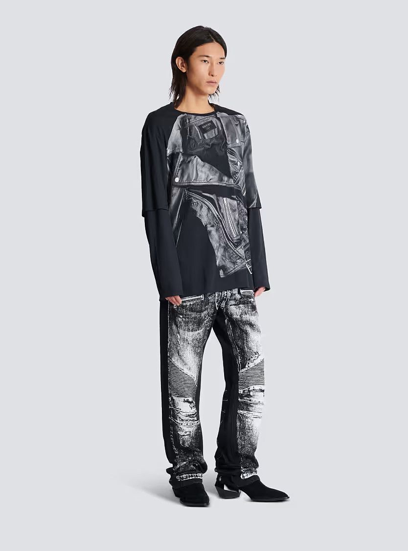 Balmain o1s1wg110126 Logo Sleeved T-Shirt in Black Size US XL / EU 56 / 4 - 2 Thumbnail