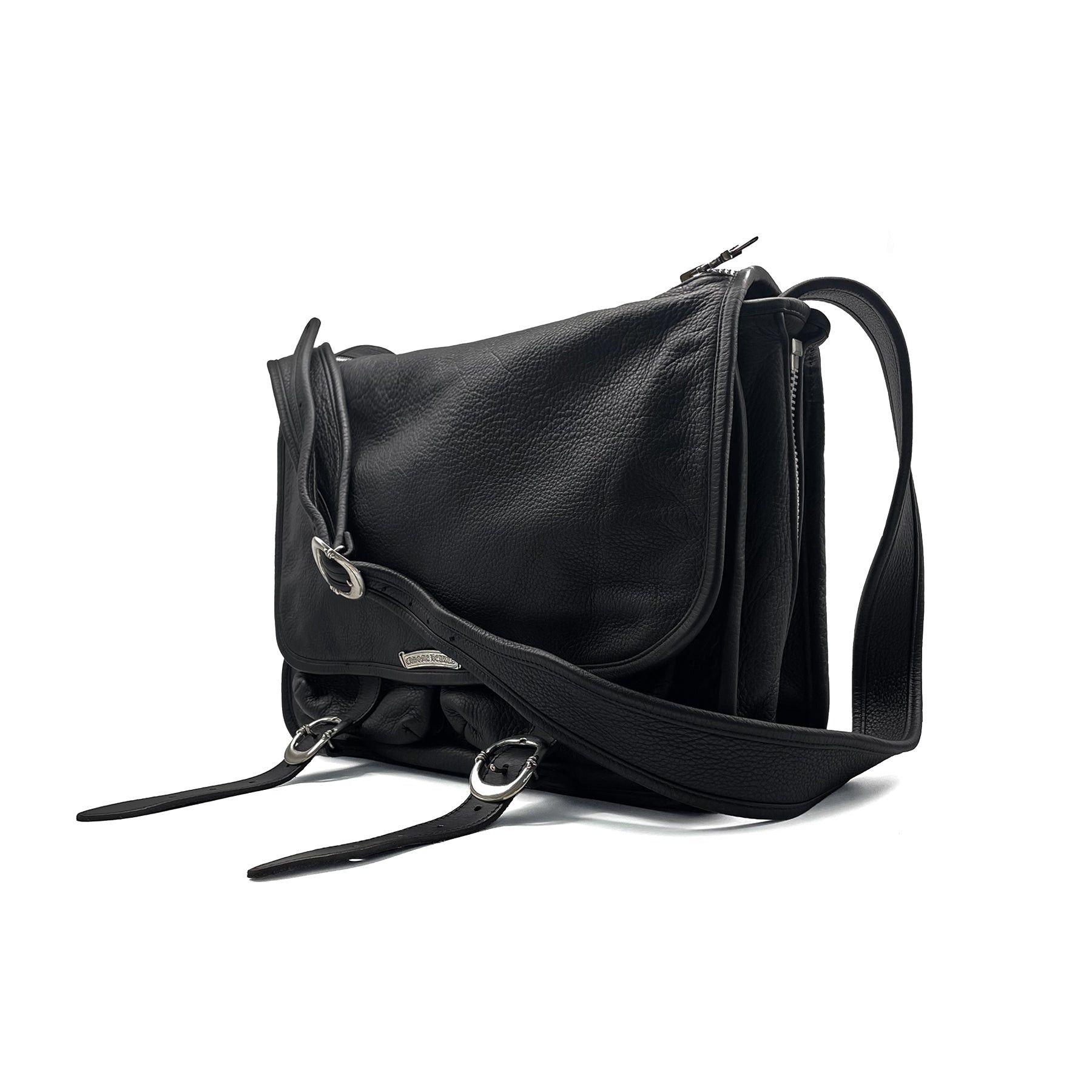 Chrome Hearts Chrome Hearts Black Leather Messenger Crossbody Bag Size ONE SIZE - 4 Thumbnail