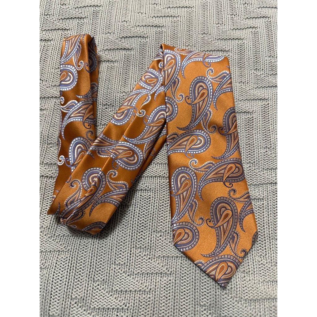 Michael Kors Michael Michael Kors bronze orange paisley silk tie Size ONE SIZE - 1 Thumbnail