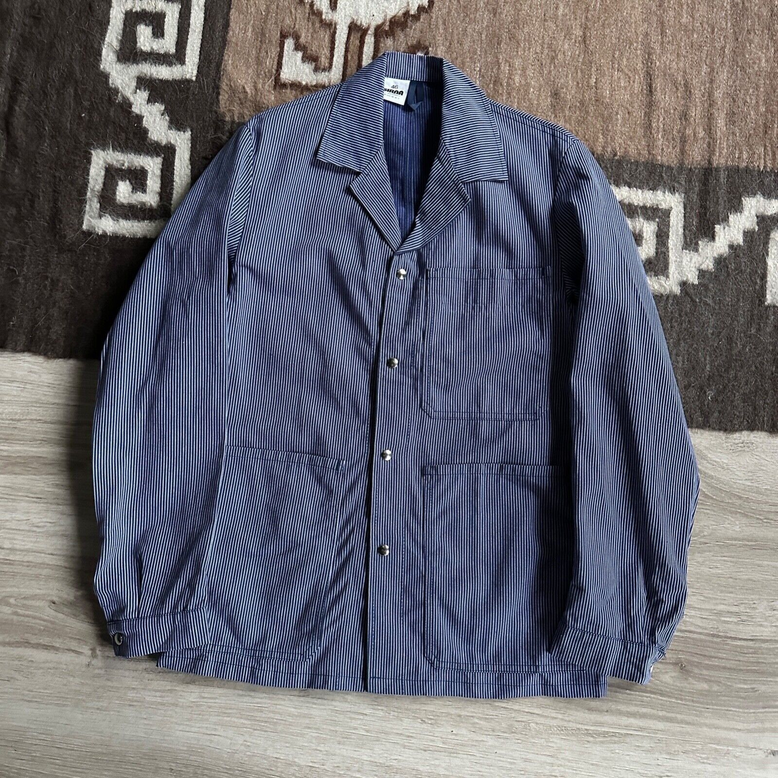 Le Laboureur Vintage French Workwear Stripped Chore Utility Jacket 8477AC Size US M / EU 48-50 / 2 - 2 Thumbnail