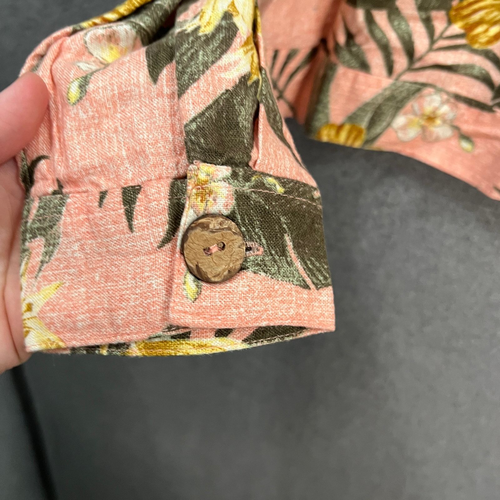 Denim & Co. Denim & Co. Naturals Printed Linen Blend Jean Jacket Coral Size S / US 4 / IT 40 - 11 Thumbnail