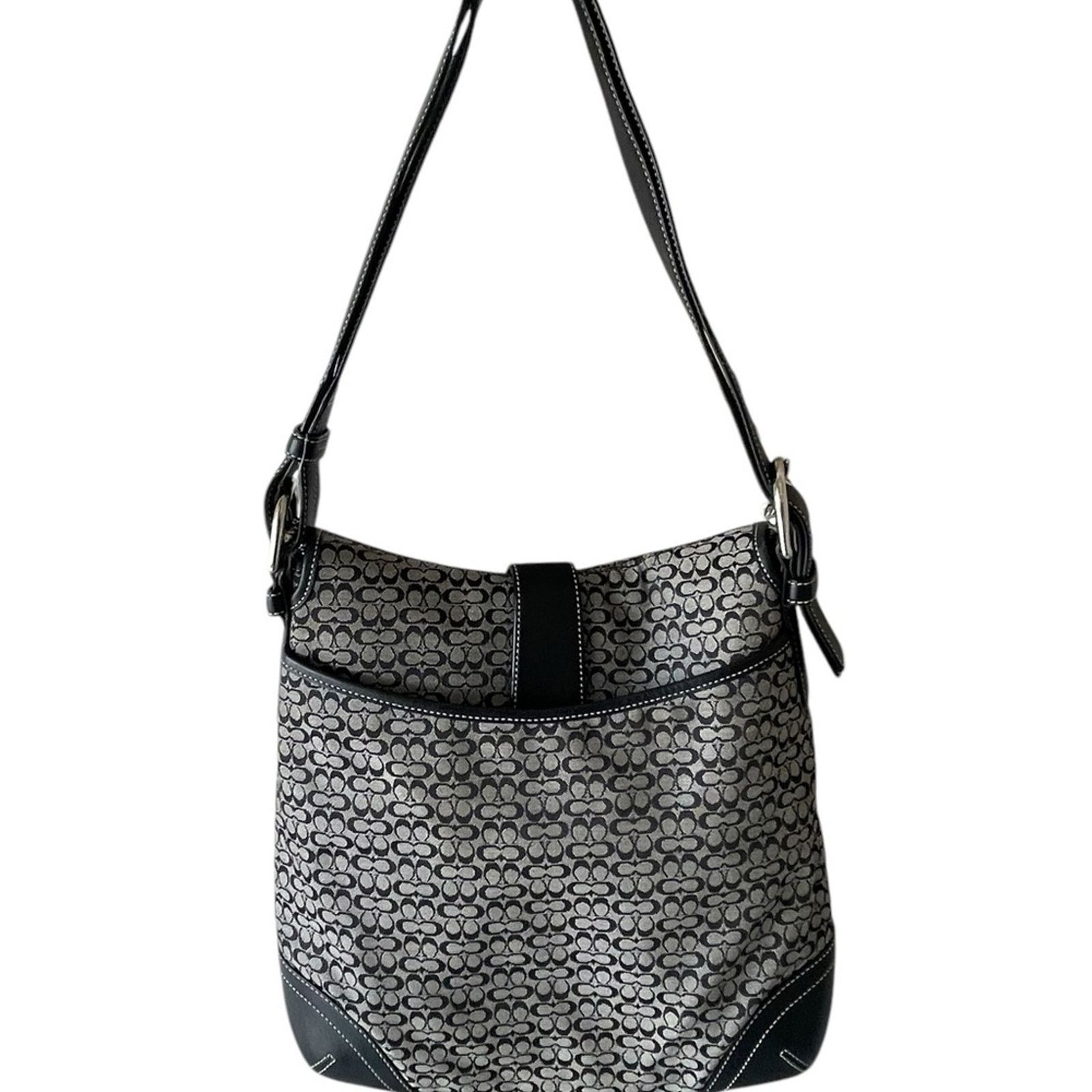 Coach COACH “Soho Duffle” Black Gray Canvas Small C Bag CrossbodY Size ONE SIZE - 7 Thumbnail