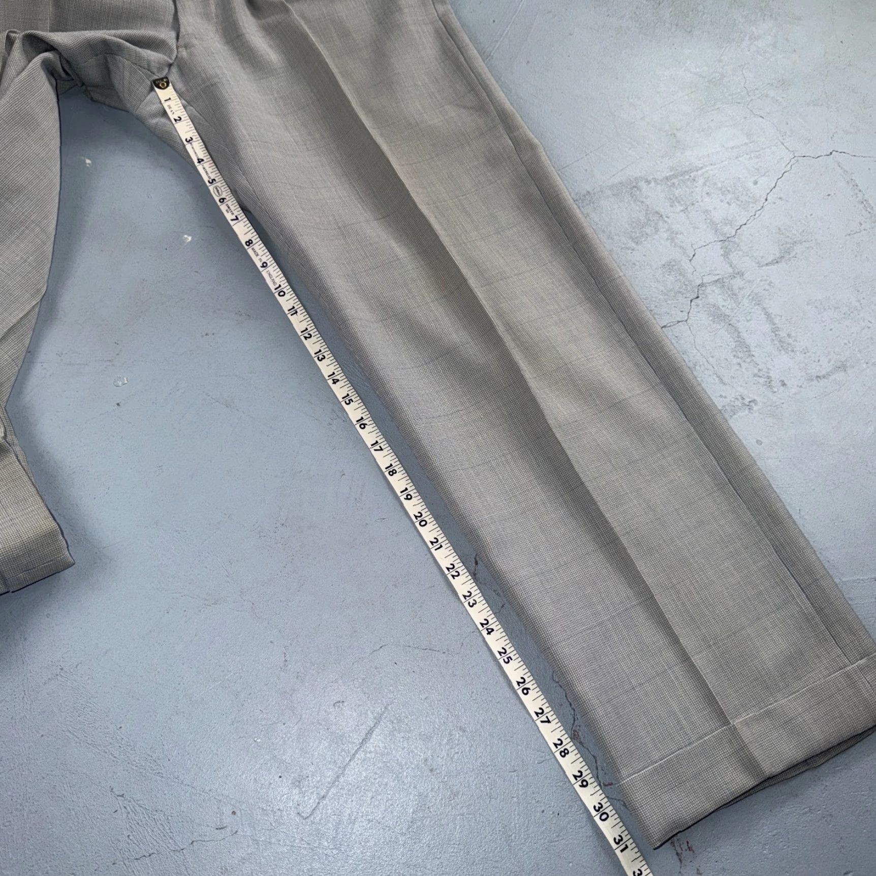 Vintage 1960s 1970s VTG Mens 2 PC Suit 42 Jacket Coat Pants Gray Union Wool Rockabilly Size 42R - 6 Thumbnail