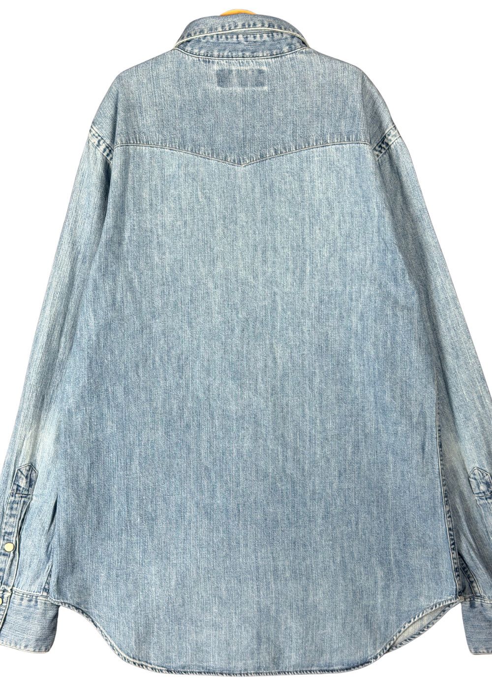 VTG PRL Faded Denim Western Shirt - Pearloid Snaps - Size S image 9
