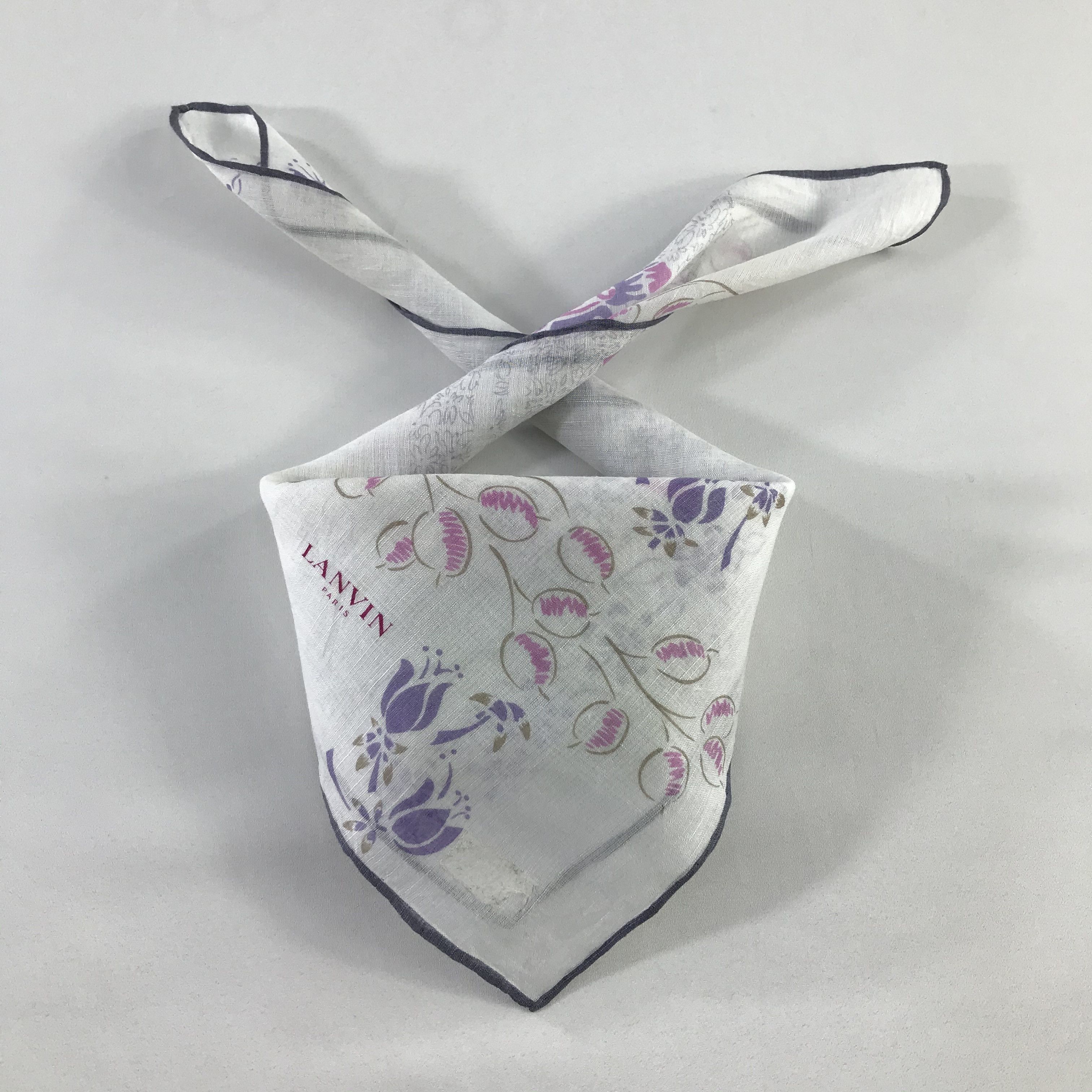 Lanvin × Vintage Lanvin Bandana / Handkerchief / Neckerchief - S958 Size ONE SIZE - 3 Thumbnail