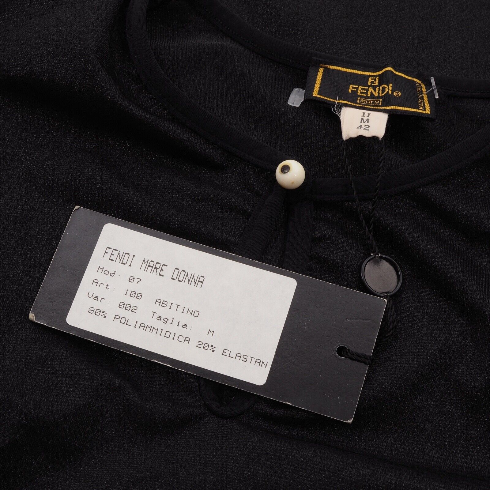 Fendi FENDI Mare Donna Black Sheer Beach Cocktail Mini Dress Size XS / US 0-2 / IT 36-38 - 9 Thumbnail
