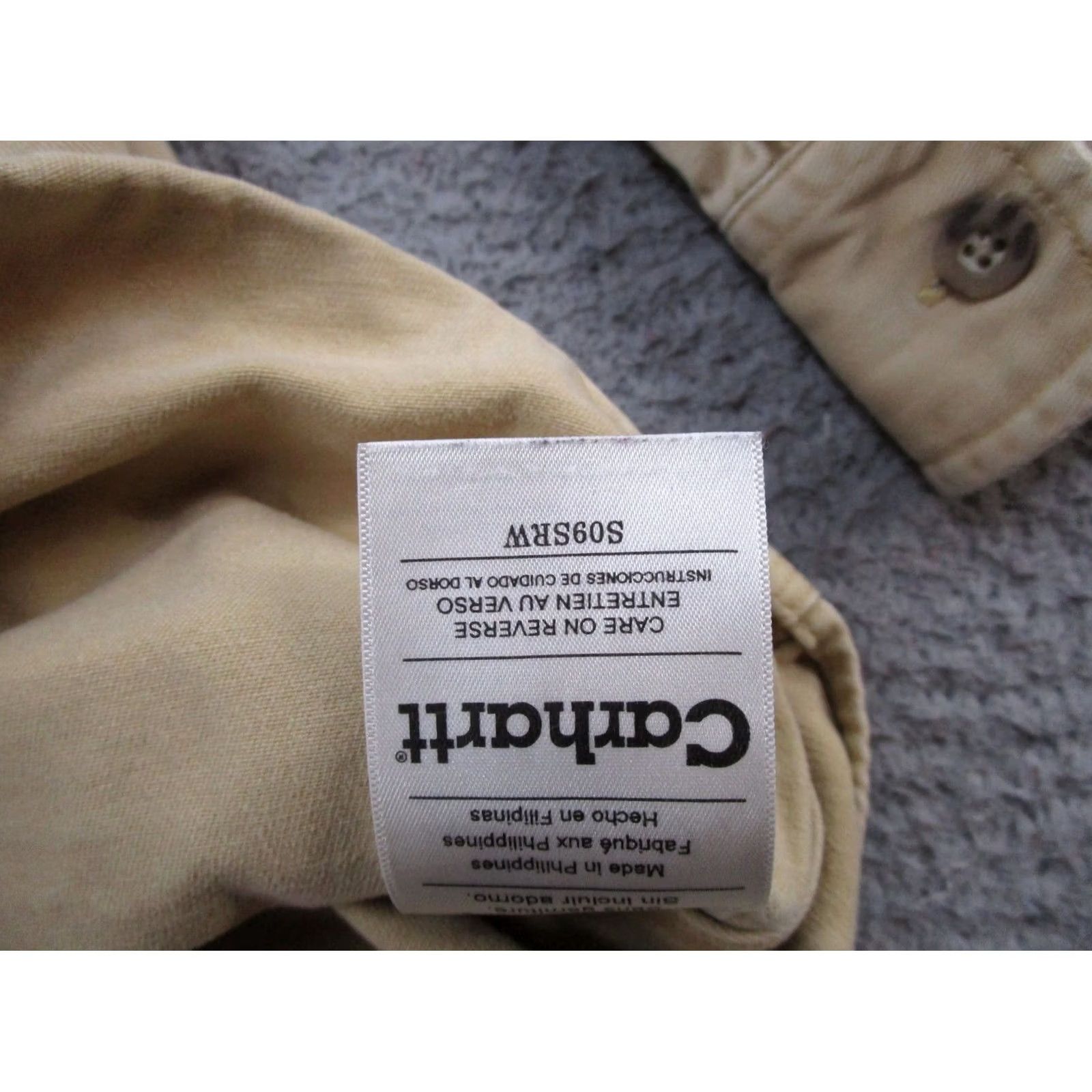 Carhartt VINTAGE Carhartt S09SRW Canvas Work Shirt Long Sleeve Button Sandstone Size L Mens Size US L / EU 52-54 / 3 - 3 Thumbnail