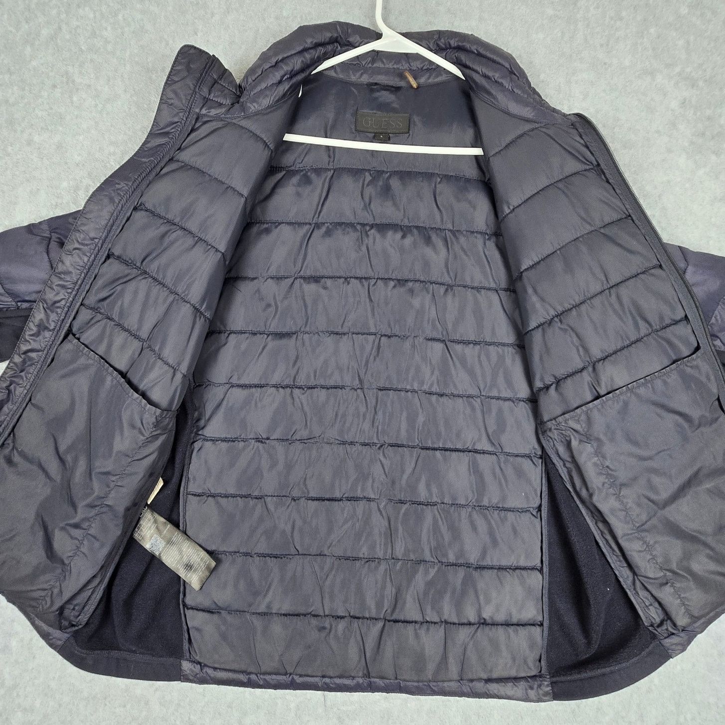 Guess Guess Large Navy Blue Lightweight Puffer Jacket Size US L / EU 52-54 / 3 - 3 Thumbnail