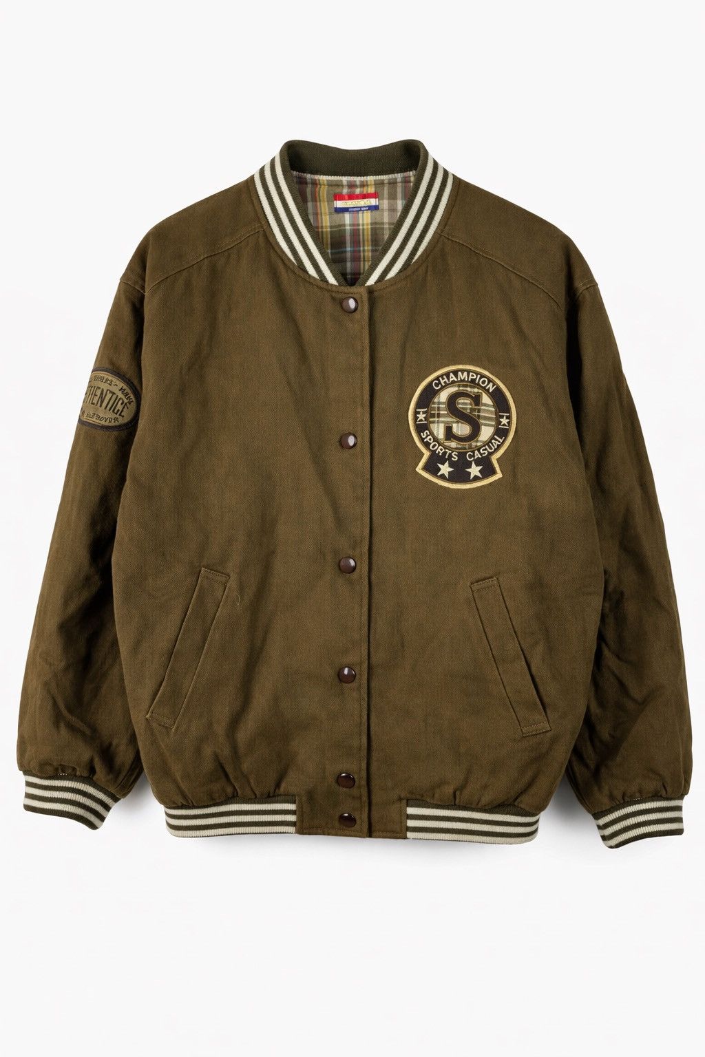 Japanese Brand Vintage SHIELD Good Canadian Trip Varsity Bomber Jacket Size US M / EU 48-50 / 2 - 1 Thumbnail