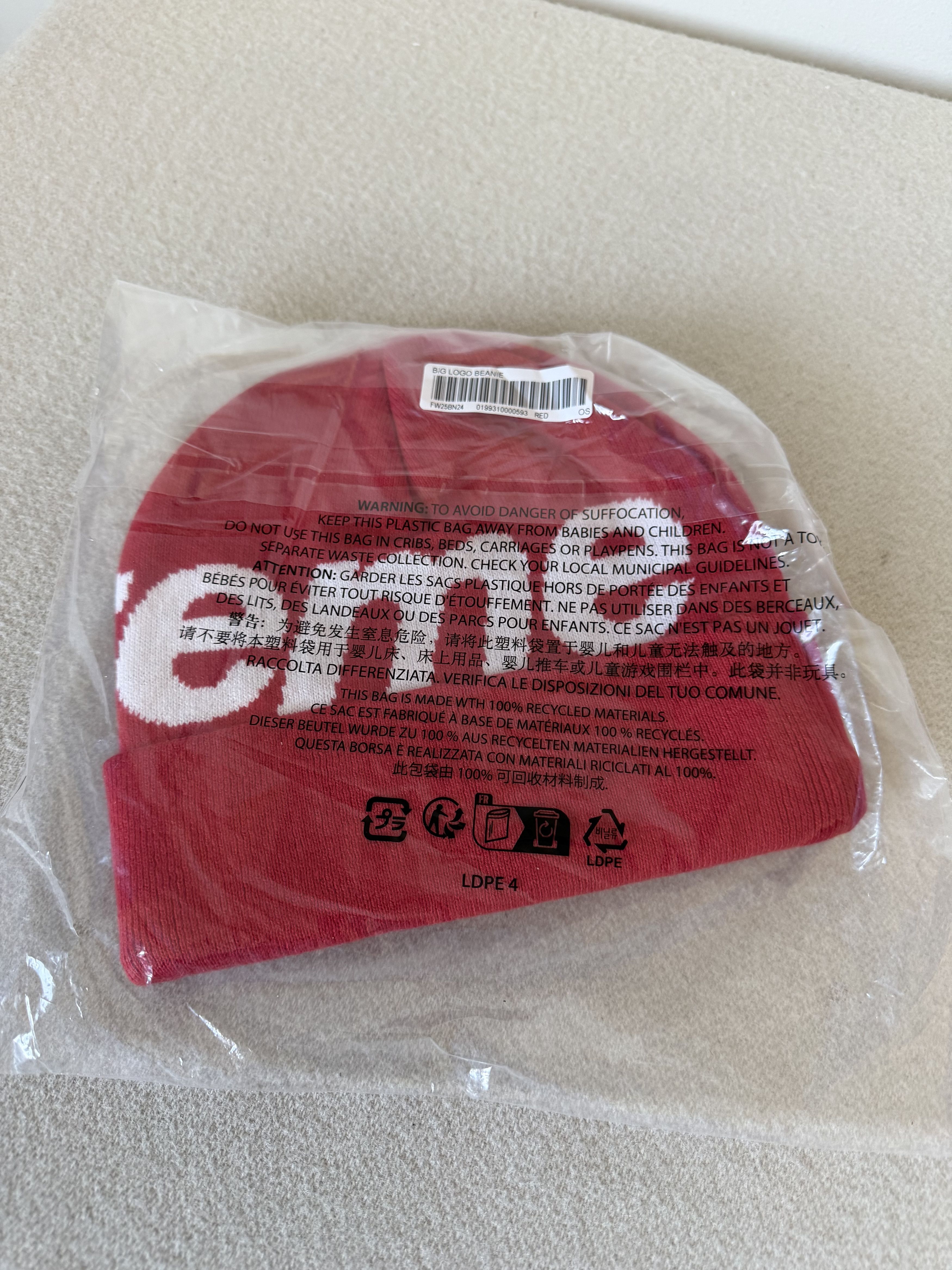 Supreme Supreme Big Logo Beanie in Red Size ONE SIZE - 3 Thumbnail