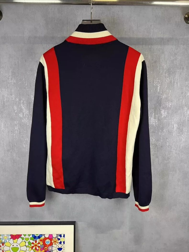 Gucci Gucci Embroidered LOGO stitching wool zipper knitted jacket Size US XL / EU 56 / 4 - 2 Thumbnail