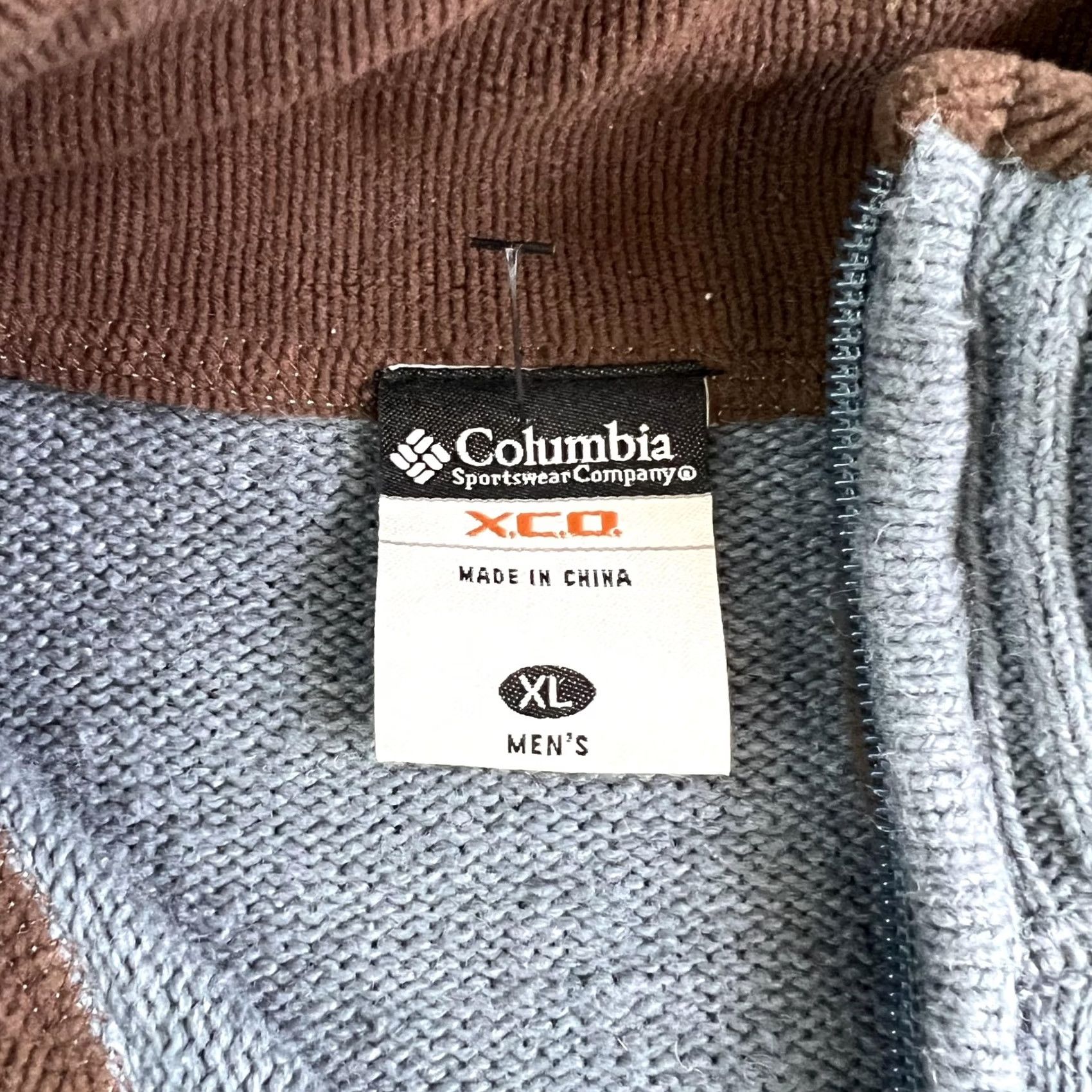 Vintage Columbia Sweater Mens XL Blue Brown Quarter Zip Stripe Knit Pullover Casual Size US XL / EU 56 / 4 - 3 Thumbnail